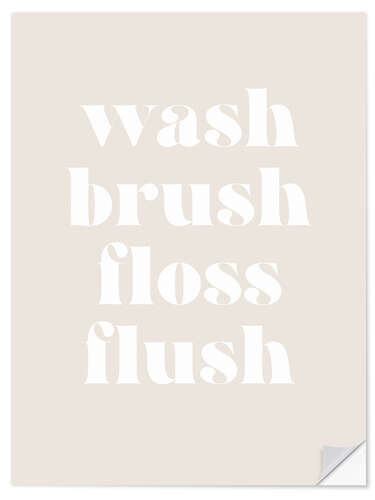 Vinilo para la pared Wash Brush Floss Flush I