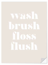 Vinilo para la pared Wash Brush Floss Flush I