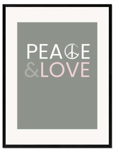 Plakat artystyczny premium w ramie Peace & Love III
