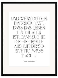 Gerahmter Kunstdruck Shakespeare Zitat - Theater