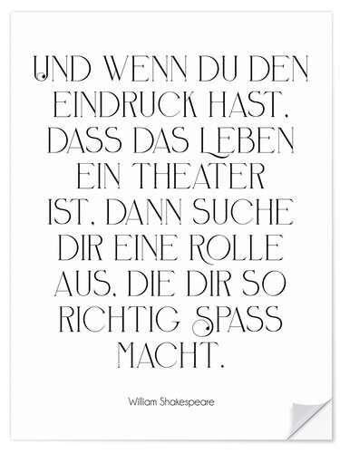 Wall sticker Shakespeare Zitat - Theater