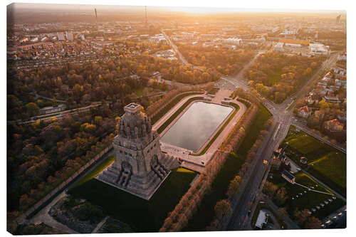 Canvas print Sunset at the Monument to the Battle of the Nations