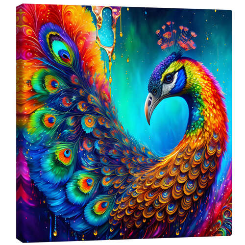 Canvas print Fluo Peacock II