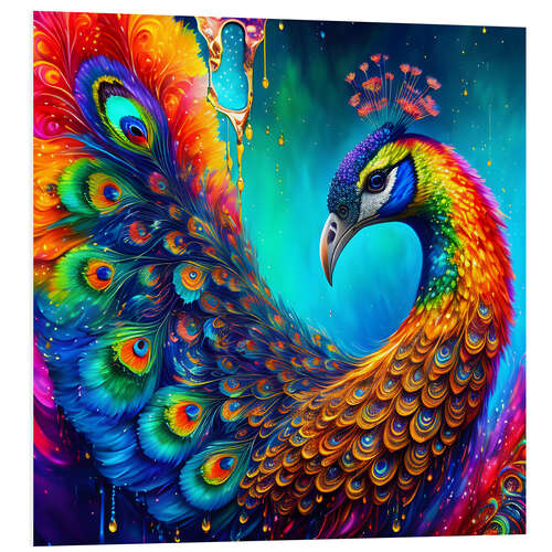 PVC print Fluo Peacock II