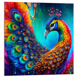 Tableau en plexi-alu Fluo Peacock II