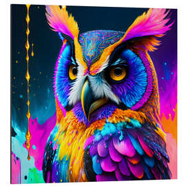 Aluminium print Fluo Owl I