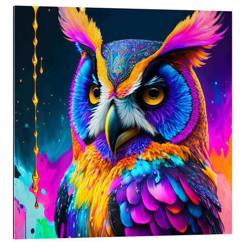 Tableau en plexi-alu Fluo Owl I