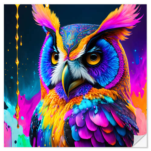 Wall sticker Fluo Owl I