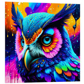 Foam board print Fluo Owl II