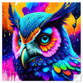 Wall sticker Fluo Owl II