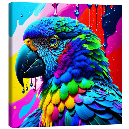 Canvastavla Fluo Parrot