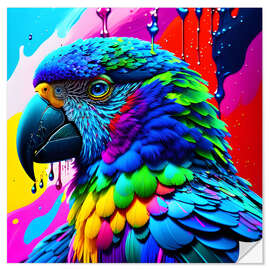 Wall sticker Fluo Parrot