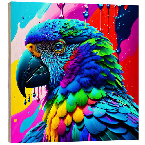 Quadro de madeira Fluo Parrot