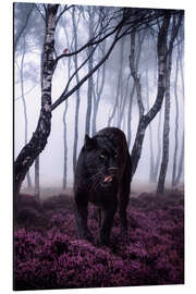 Magnettafel Großer schwarzer Panther im Wald