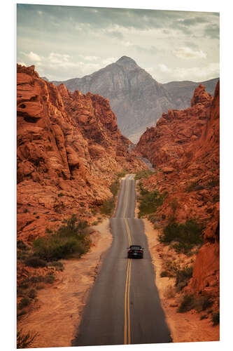 Foam board print On the road through Nevada