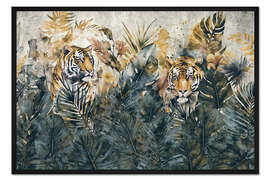 Gerahmter Kunstdruck Dschungel-Tiger