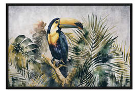 Gerahmter Kunstdruck Dschungel-Tukan