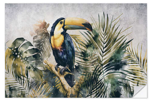 Vinilo para la pared Jungle Toucan