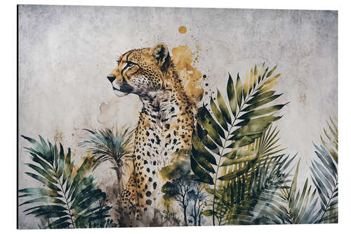 Tableau en aluminium Jungle Cheetah