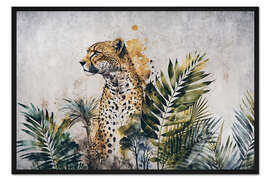 Gerahmter Kunstdruck Dschungel-Gepard
