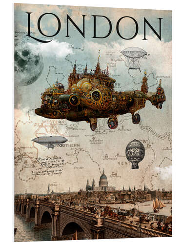 Foam board print Vintage Steampunk London