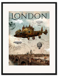 Gerahmter Kunstdruck Vintage Steampunk London