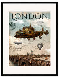 Kunsttryk i ramme Vintage Steampunk London