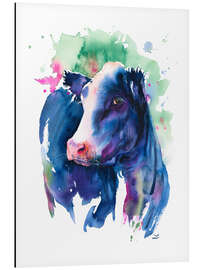 Tableau en aluminium Pretty Blue Cow