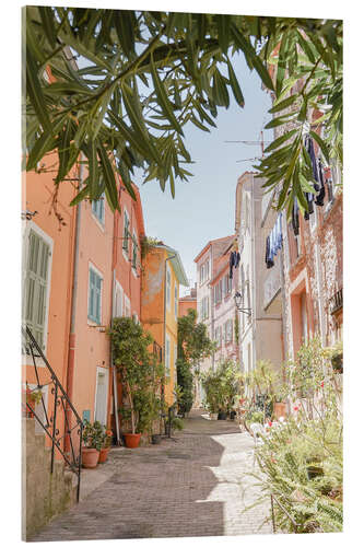 Acrylic print Sweet Street in Villefranche sur Mer