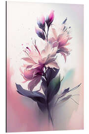 Magnettafel Blumenaquarell Rosé