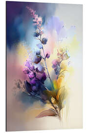 Tableau en aluminium Colourful Flower Watercolour