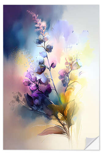 Wall sticker Colourful Flower Watercolour