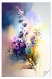 Vinilo para la pared Colourful Flower Watercolour