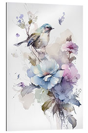 Gallery print Floral watercolour with bird II