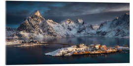 Akrylbilde Sarisoy - a fishing village in Lofoten, Norway