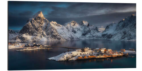 Tableau en aluminium Sarisoy - a fishing village in Lofoten, Norway