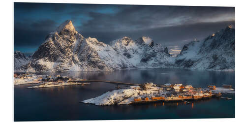 Tableau en PVC Sarisoy - a fishing village in Lofoten, Norway