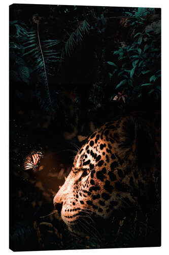 Canvas print Jaguar and Butterfly