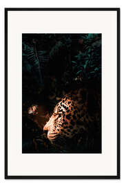 Gerahmter Kunstdruck Jaguar und Schmetterling