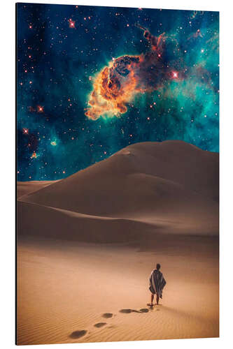 Tableau en aluminium Galactic nebula over the desert