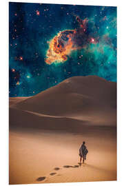 Foam board print Galactic nebula over the desert