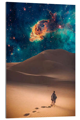 Quadro em plexi-alumínio Galactic nebula over the desert