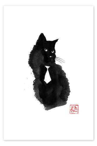 Juliste Black cat with white tie