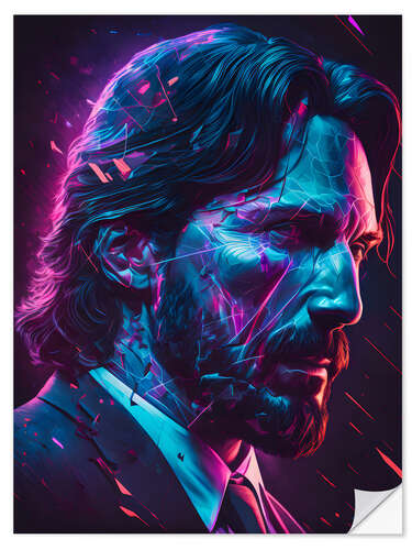 Naklejka na ścianę Cyber John Wick