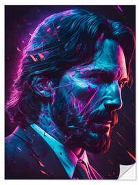 Selvklæbende plakat Cyber John Wick