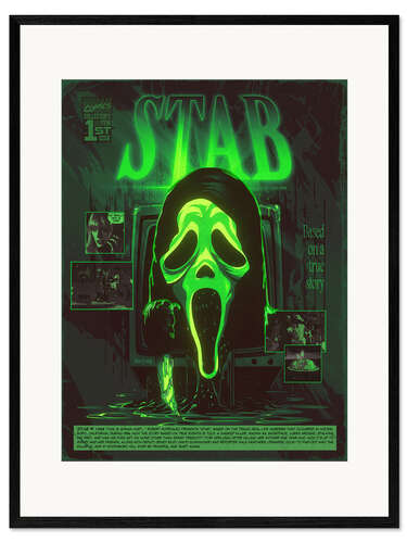 Inramat konsttryck Stab - Scream