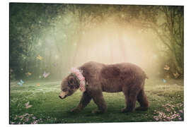 Aluminium print Bear Walking in a Fantasy Forest