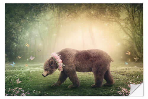 Wall sticker Bear Walking in a Fantasy Forest