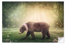 Vinilo para la pared Bear Walking in a Fantasy Forest