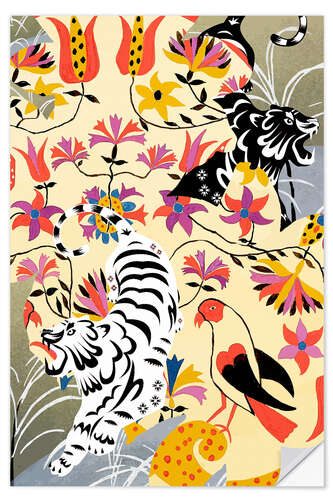 Sticker mural Botanical Tiger Jungle